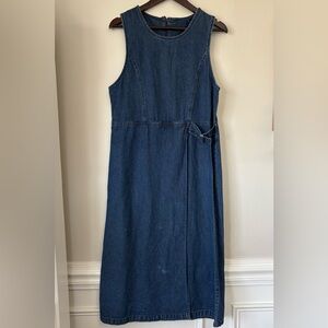 Vintage Denim Sleeveless Dress Premiere International Cottagecore 90s Medium